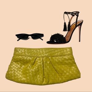 Woven Yellow Clutch